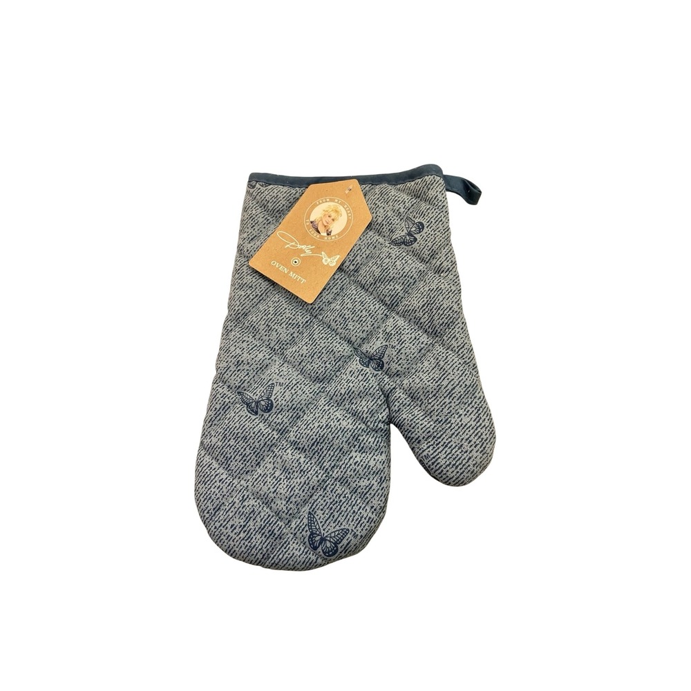 Dolly Parton From My Heart To Your Home Butterfly Quilted Oven Mitt Blue Grey